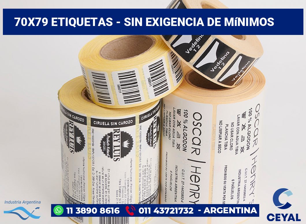 70×79 Etiquetas