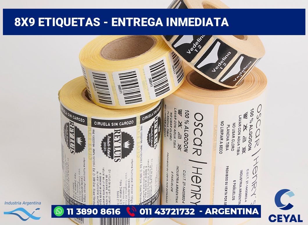 8x9 Etiquetas