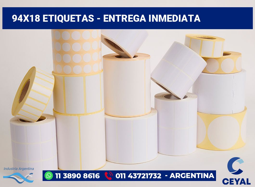 94×18 Etiquetas