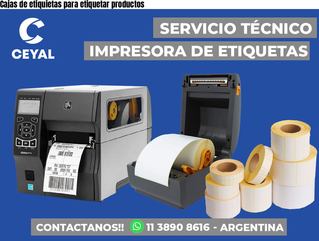 Cajas de etiquietas para etiquetar productos