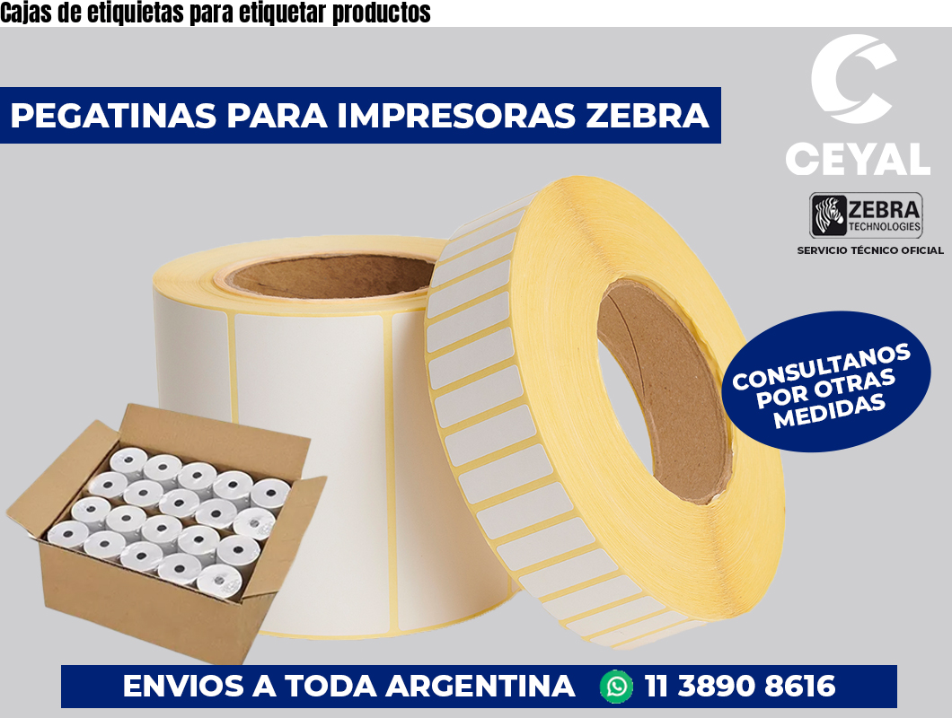 Cajas de etiquietas para etiquetar productos