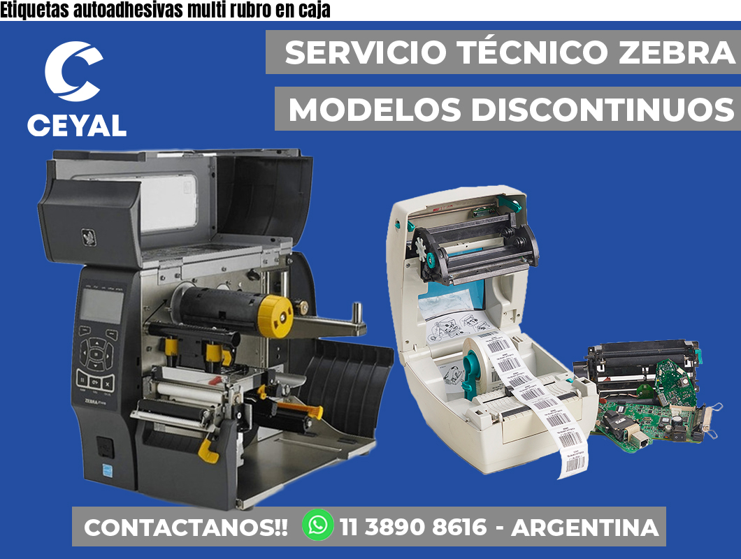 Etiquetas autoadhesivas multi rubro en caja