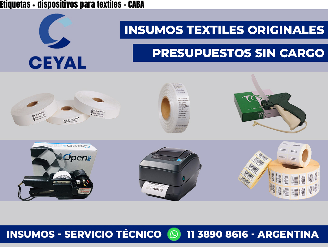 Etiquetas + dispositivos para textiles – CABA
