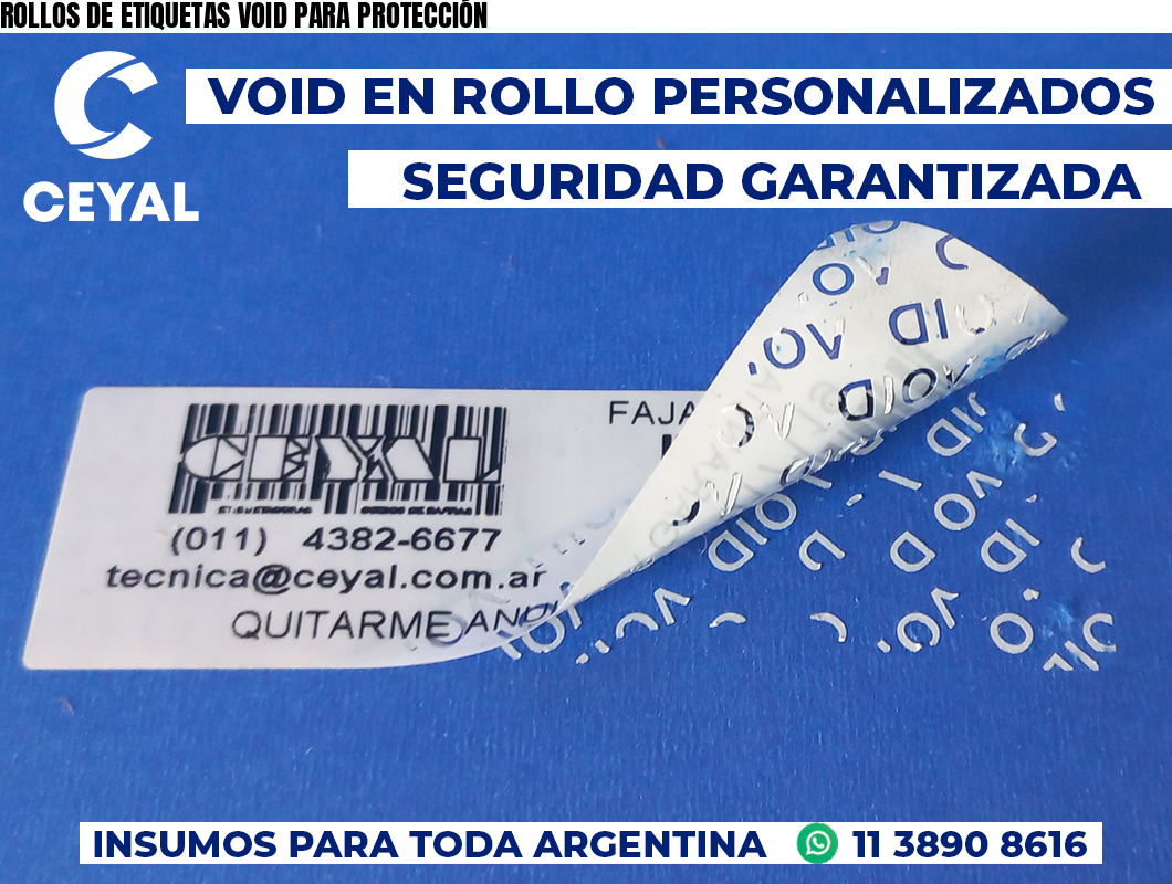 ROLLOS DE ETIQUETAS VOID PARA PROTECCIÓN