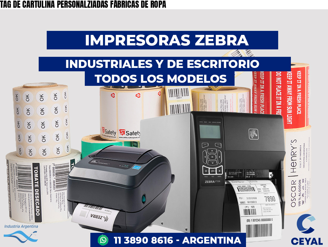TAG DE CARTULINA PERSONALZIADAS FÁBRICAS DE ROPA