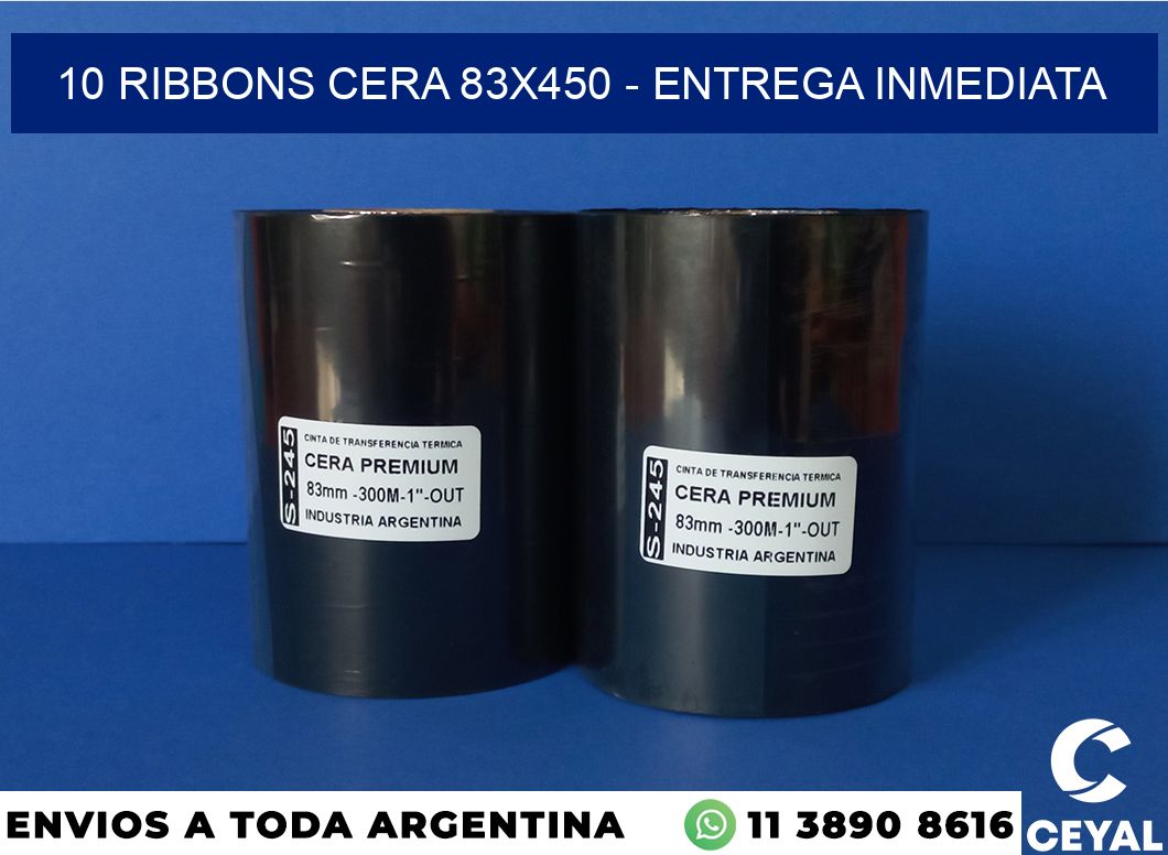 10 Ribbons cera 83×450 – Entrega inmediata