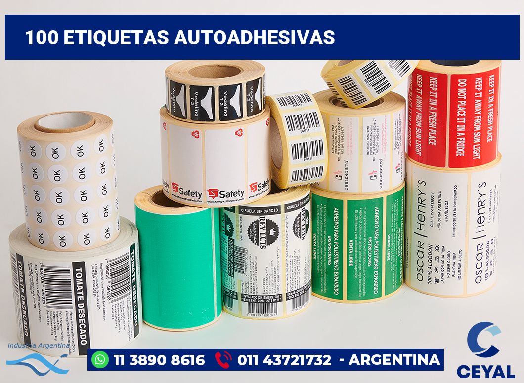 100 Etiquetas autoadhesivas