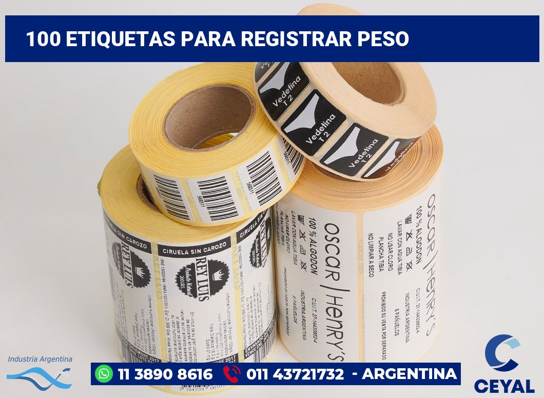 100 Etiquetas para registrar peso