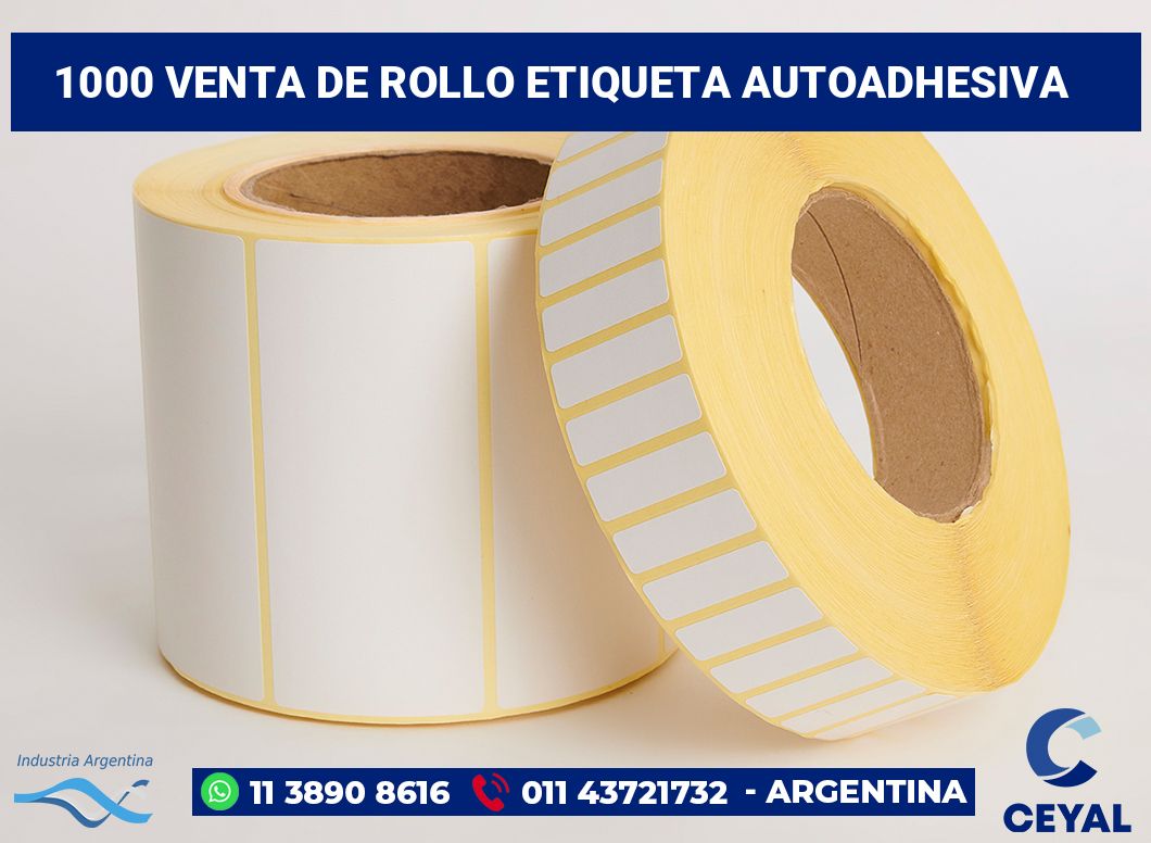 1000 Venta de rollo etiqueta autoadhesiva