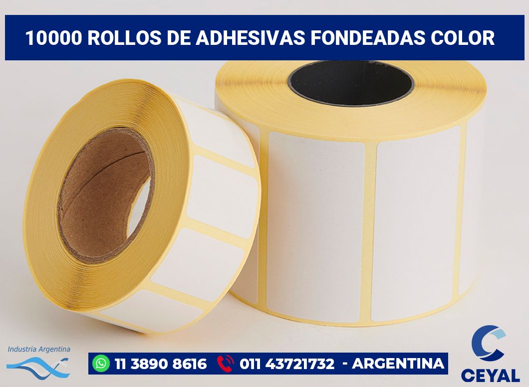 10000 Rollos de adhesivas fondeadas color