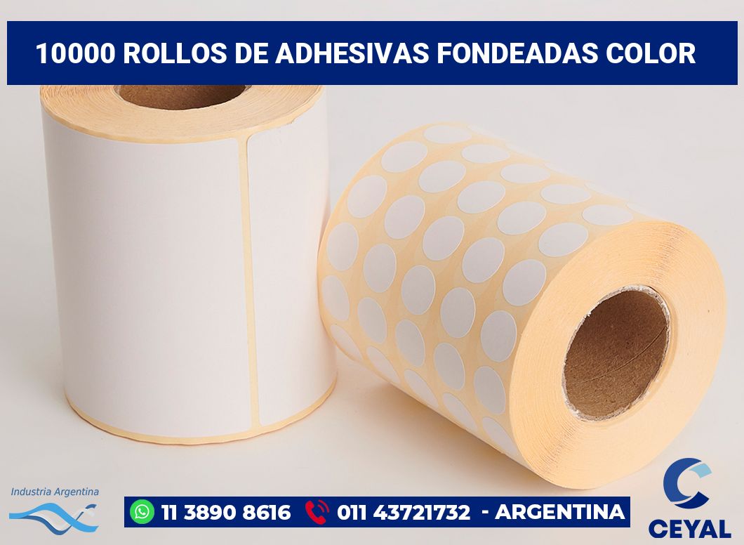 10000 Rollos de adhesivas fondeadas color