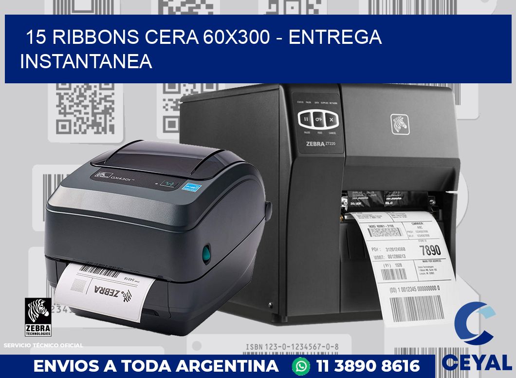 15 Ribbons cera 60x300 - entrega instantanea
