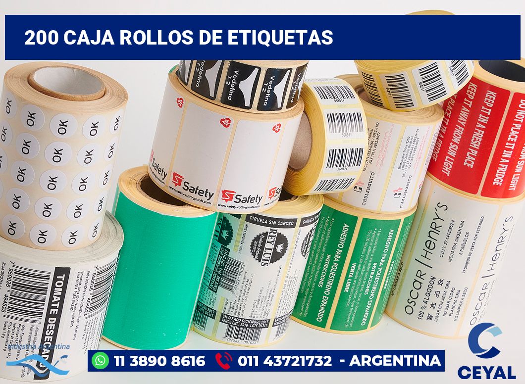 200 Caja rollos de etiquetas