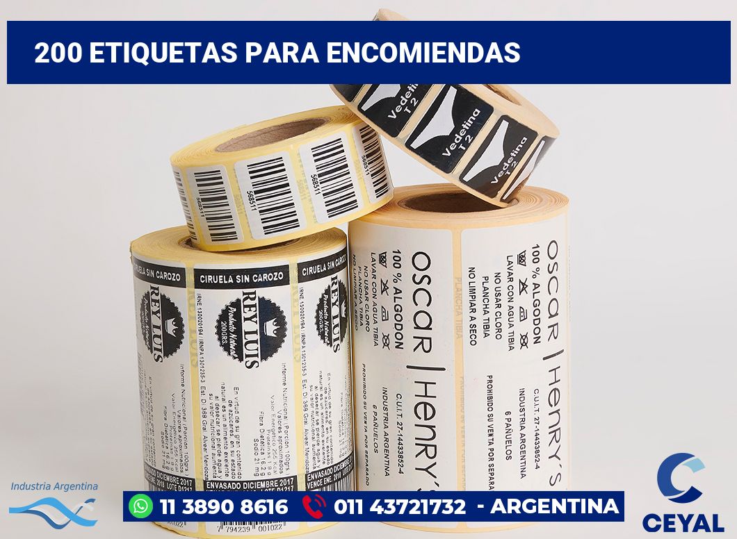 200 Etiquetas para encomiendas