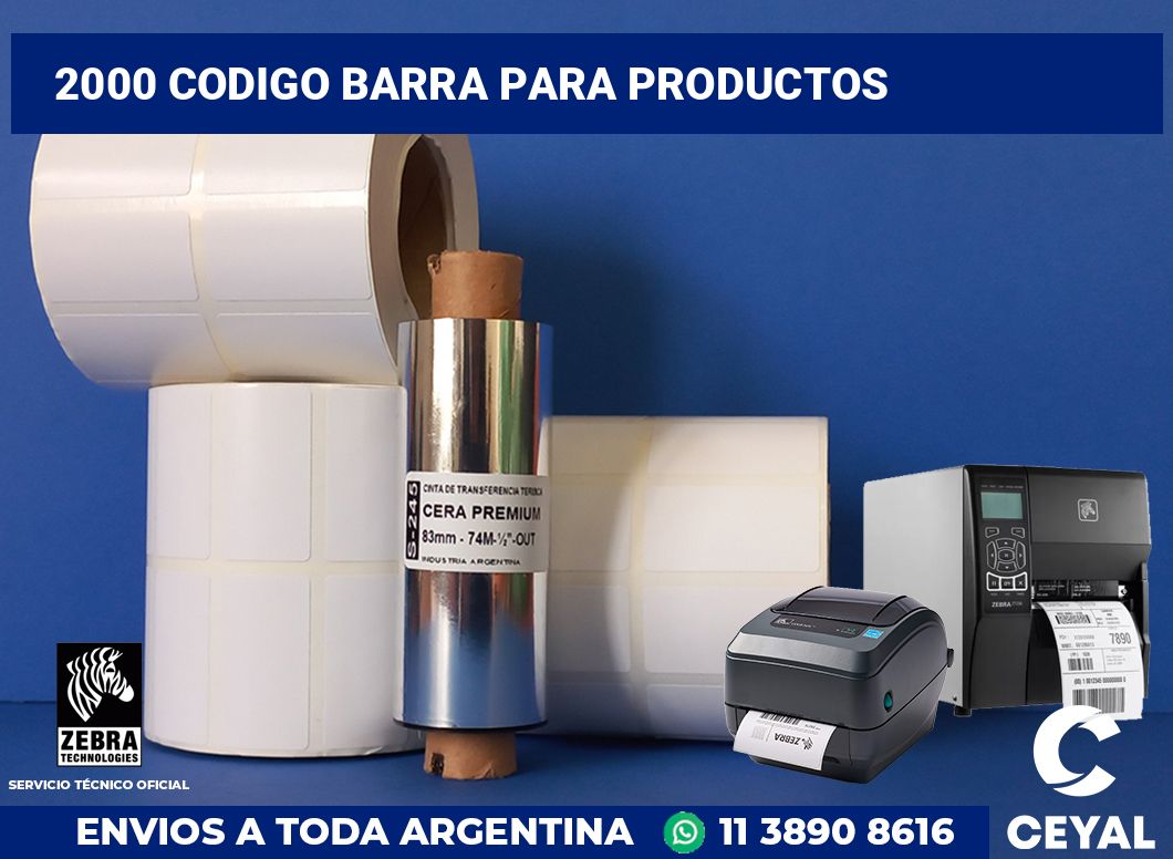 2000 codigo barra para productos