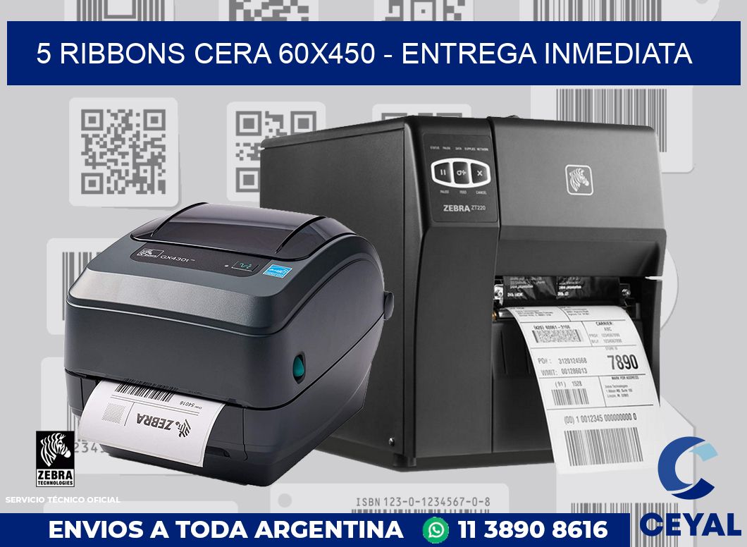 5 Ribbons cera 60x450 - Entrega inmediata