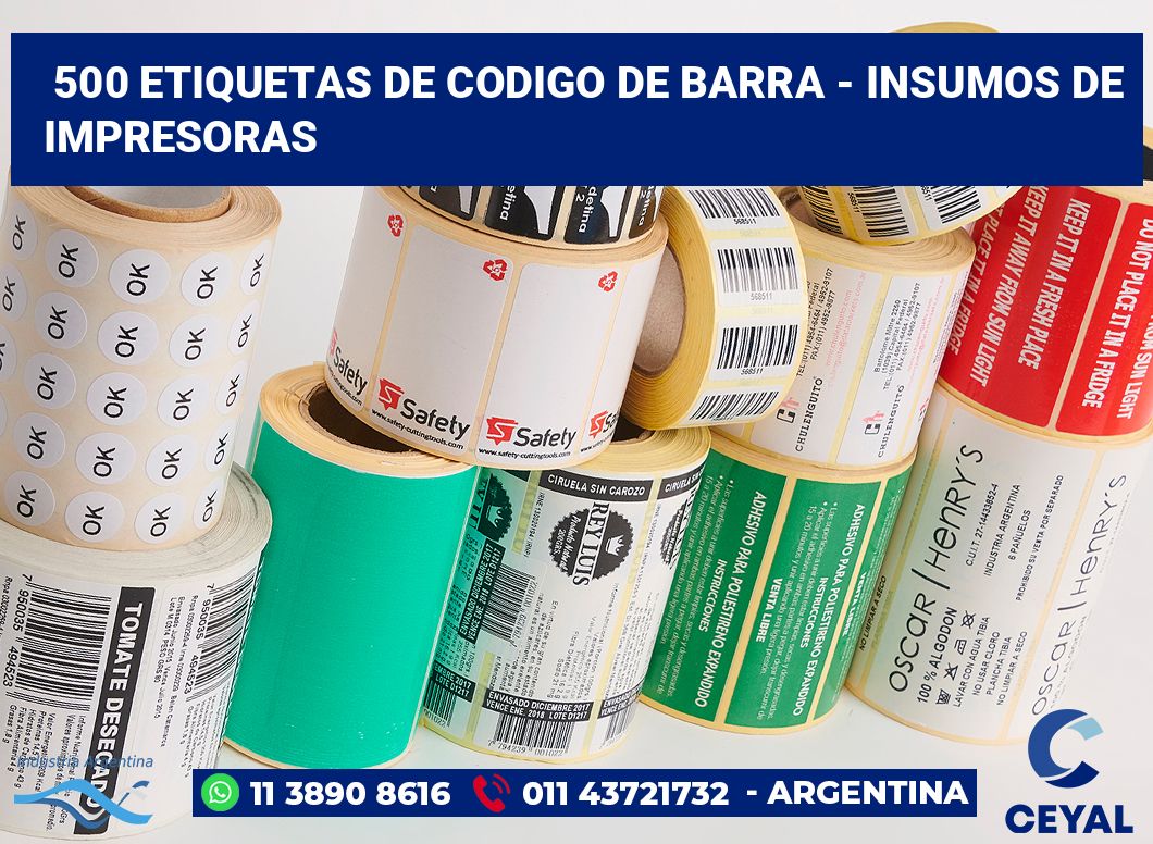 500 Etiquetas de codigo de barra - insumos de impresoras