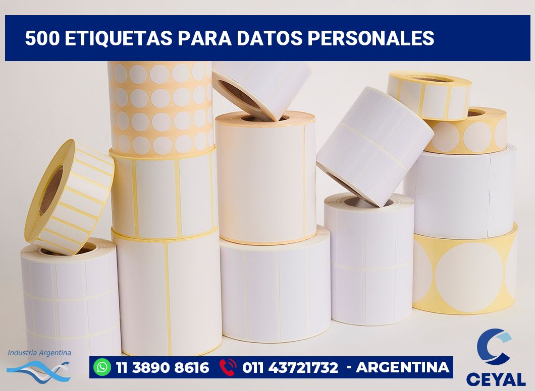 500 Etiquetas para datos personales