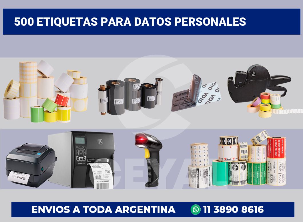 500 Etiquetas para datos personales