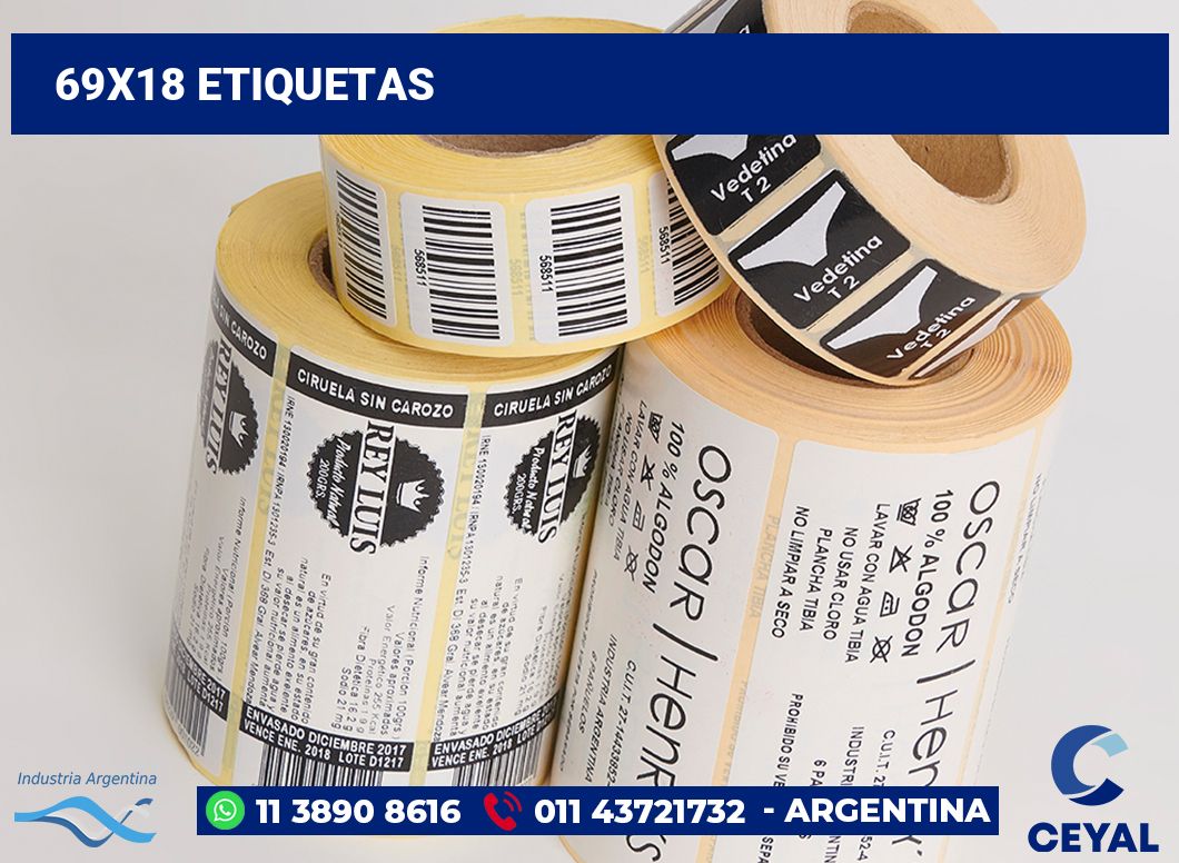 69x18 Etiquetas
