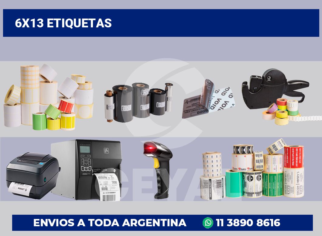 6×13 Etiquetas