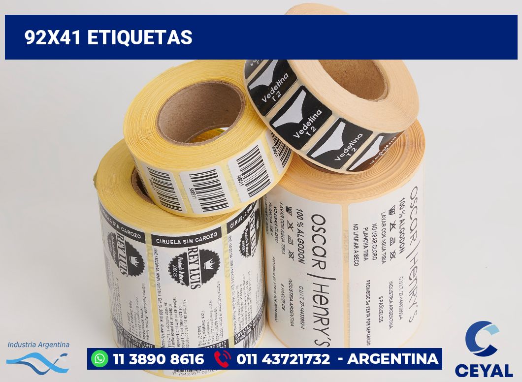 92x41 Etiquetas