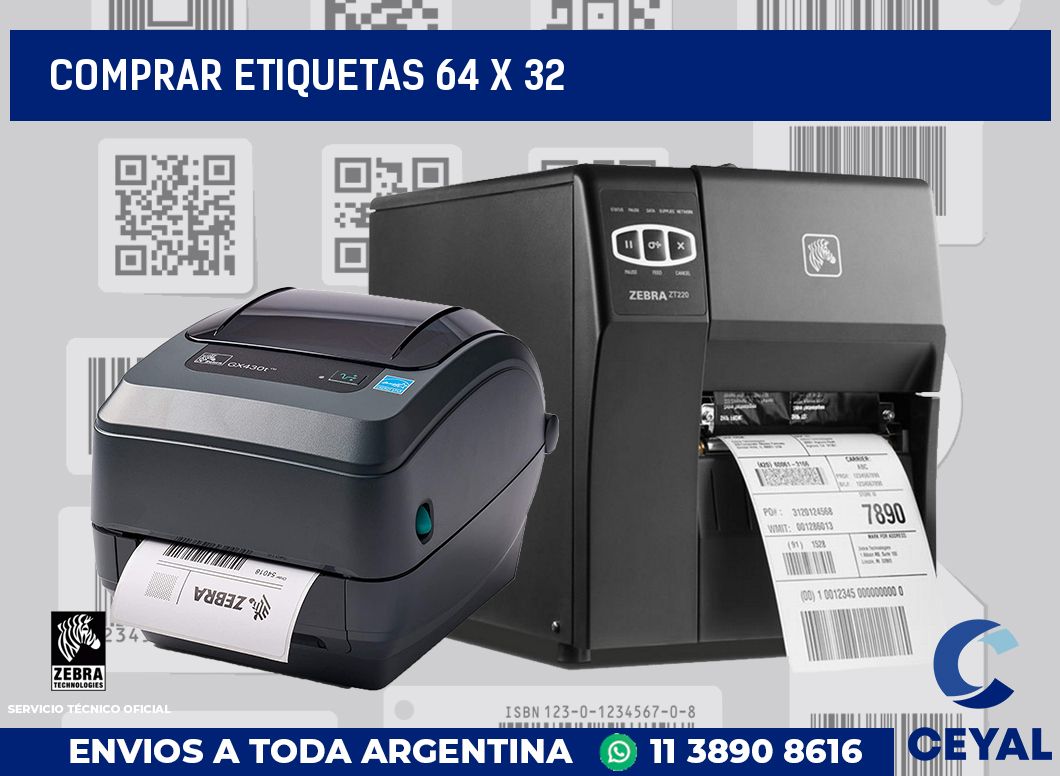 Comprar etiquetas 64 x 32