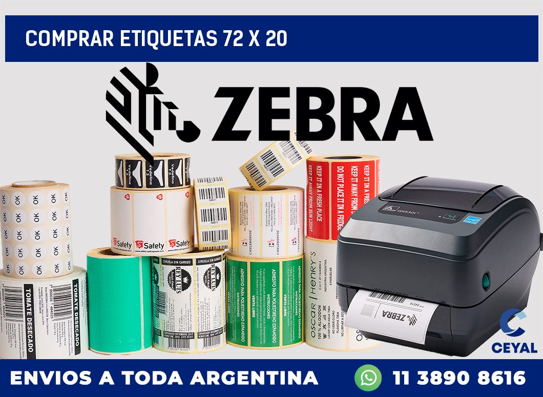 Comprar etiquetas 72 x 20