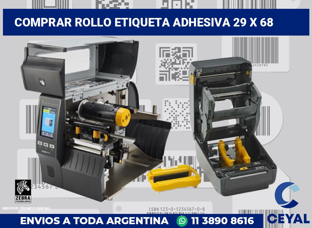 Comprar rollo etiqueta adhesiva 29 x 68