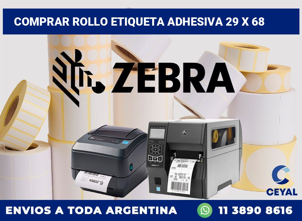 Comprar rollo etiqueta adhesiva 29 x 68