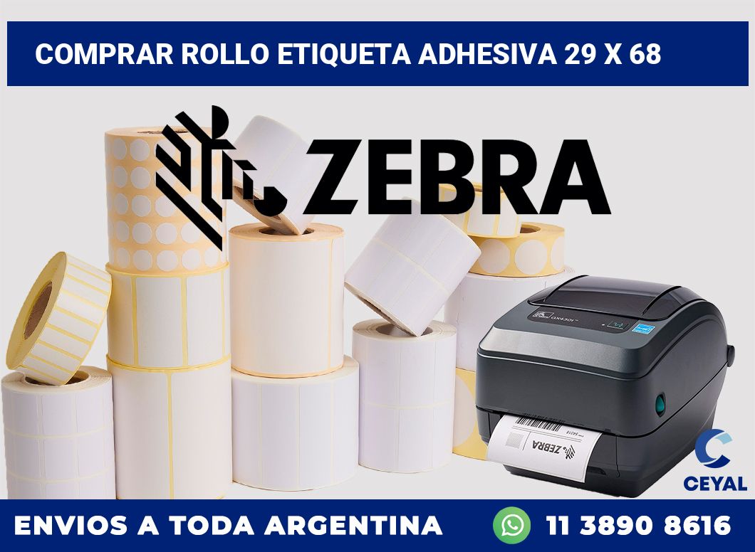 Comprar rollo etiqueta adhesiva 29 x 68