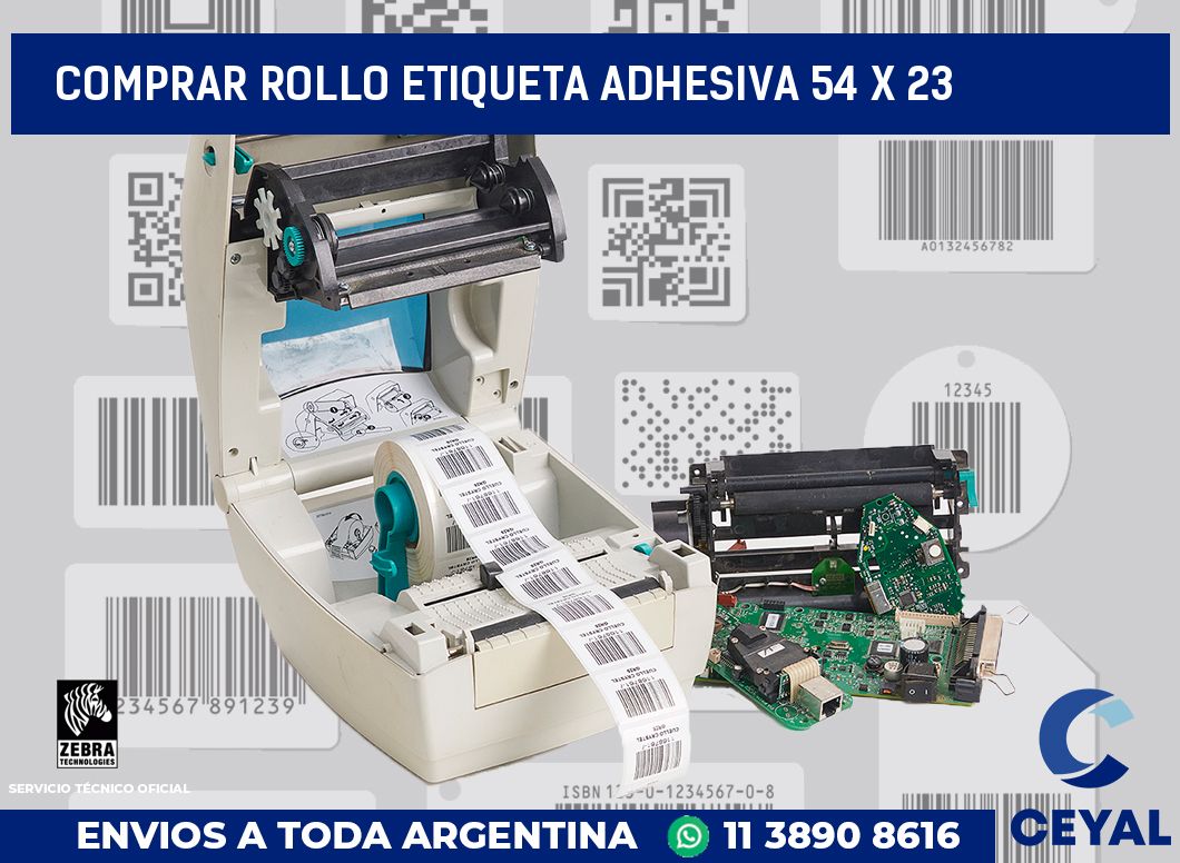 Comprar rollo etiqueta adhesiva 54 x 23