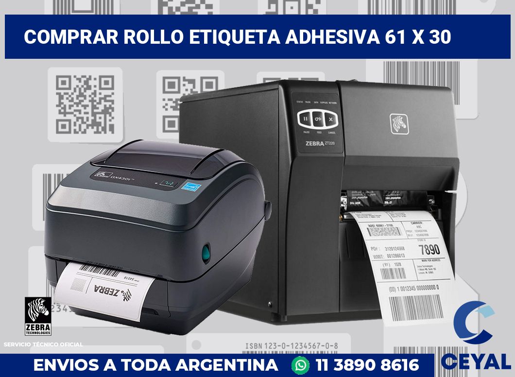 Comprar rollo etiqueta adhesiva 61 x 30