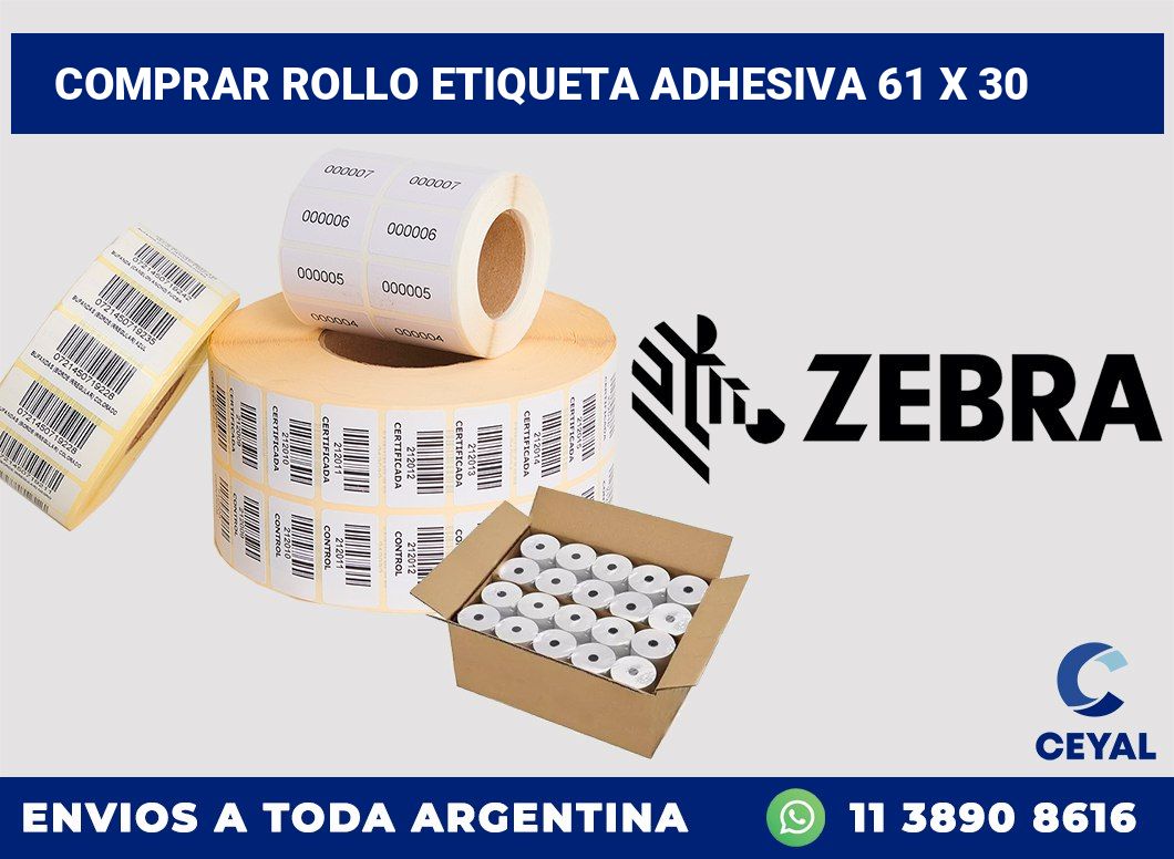 Comprar rollo etiqueta adhesiva 61 x 30