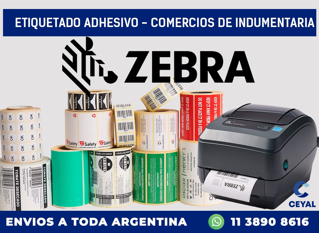 Etiquetado adhesivo - Comercios de indumentaria