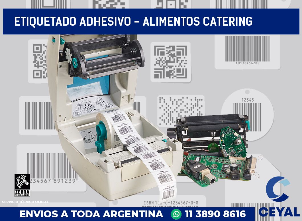 Etiquetado adhesivo - alimentos catering