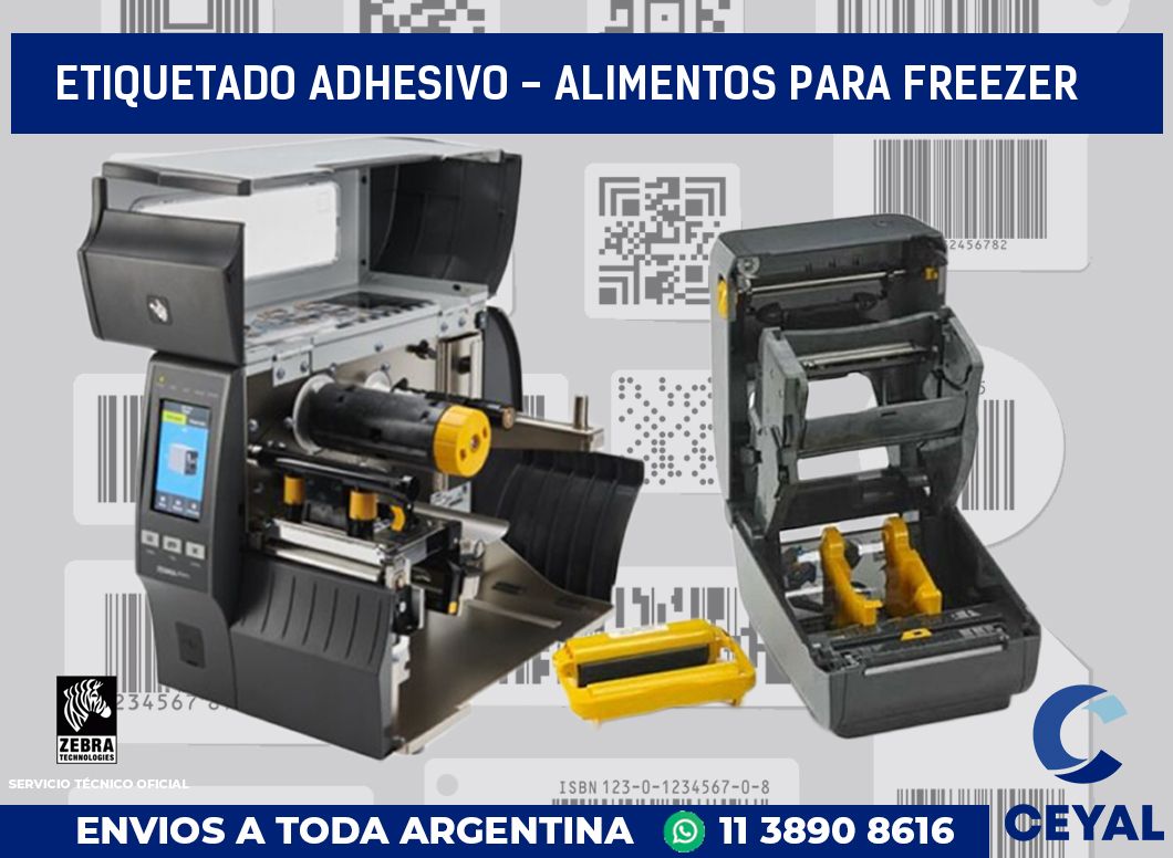 Etiquetado adhesivo - alimentos para freezer