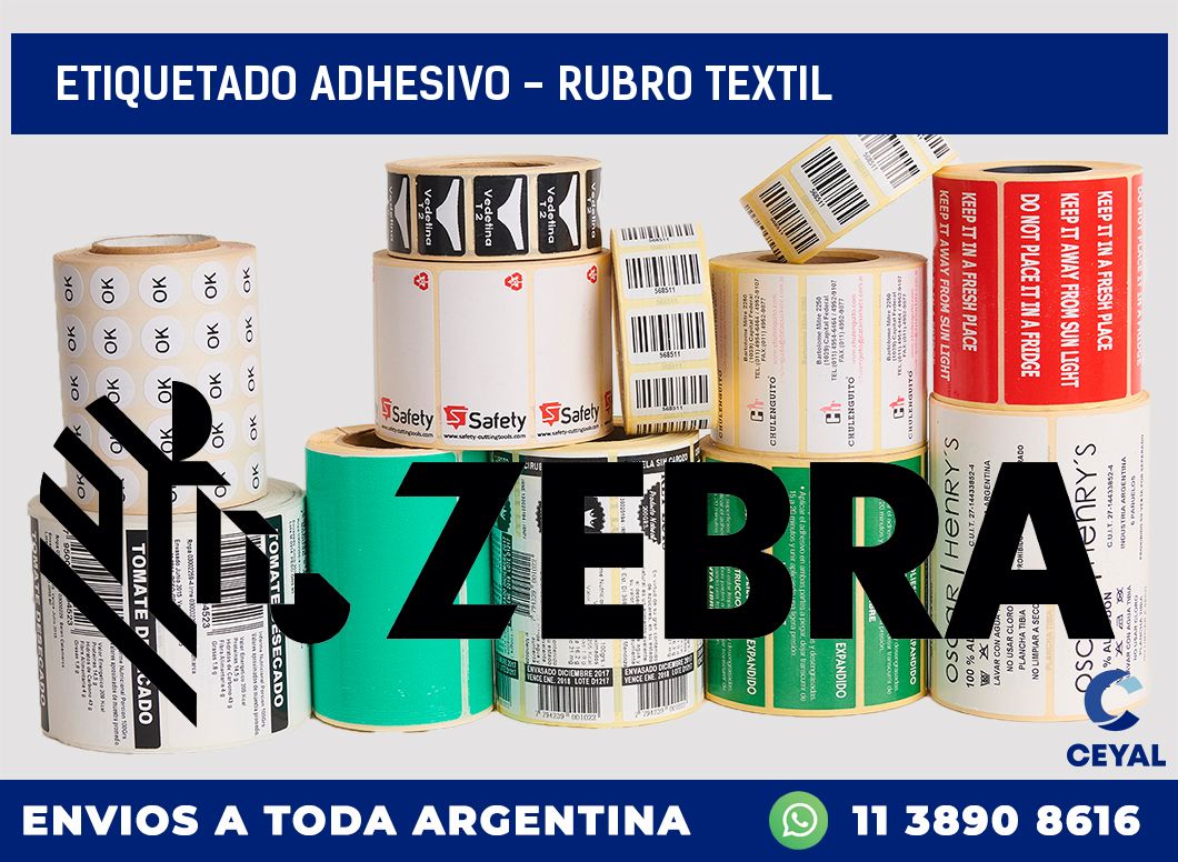 Etiquetado adhesivo – rubro textil