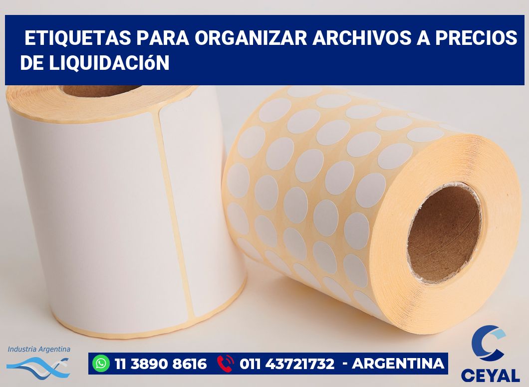 Etiquetas para Organizar Archivos a Precios de Liquidación
