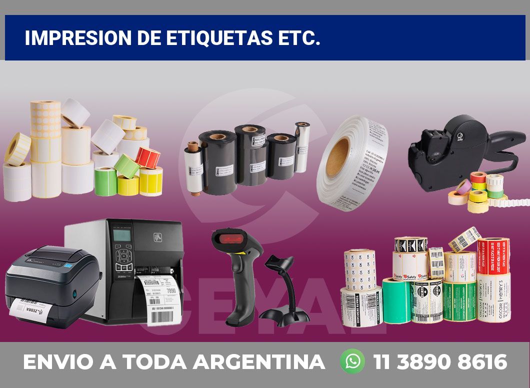 Impresion de etiquetas etc.