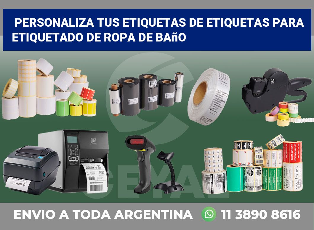 Personaliza tus Etiquetas de Etiquetas para Etiquetado de Ropa de Baño