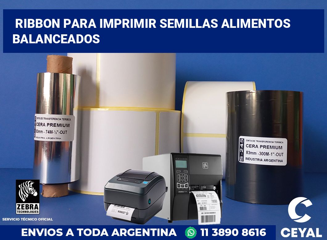 Ribbon para imprimir Semillas alimentos balanceados