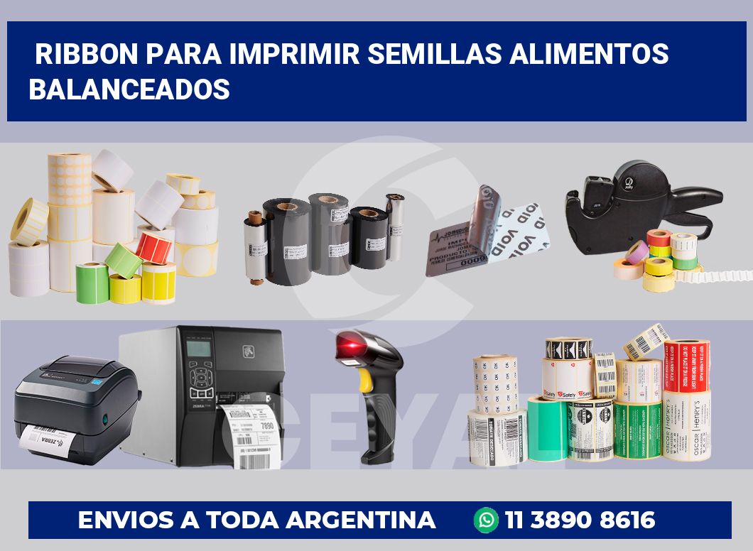 Ribbon para imprimir Semillas alimentos balanceados