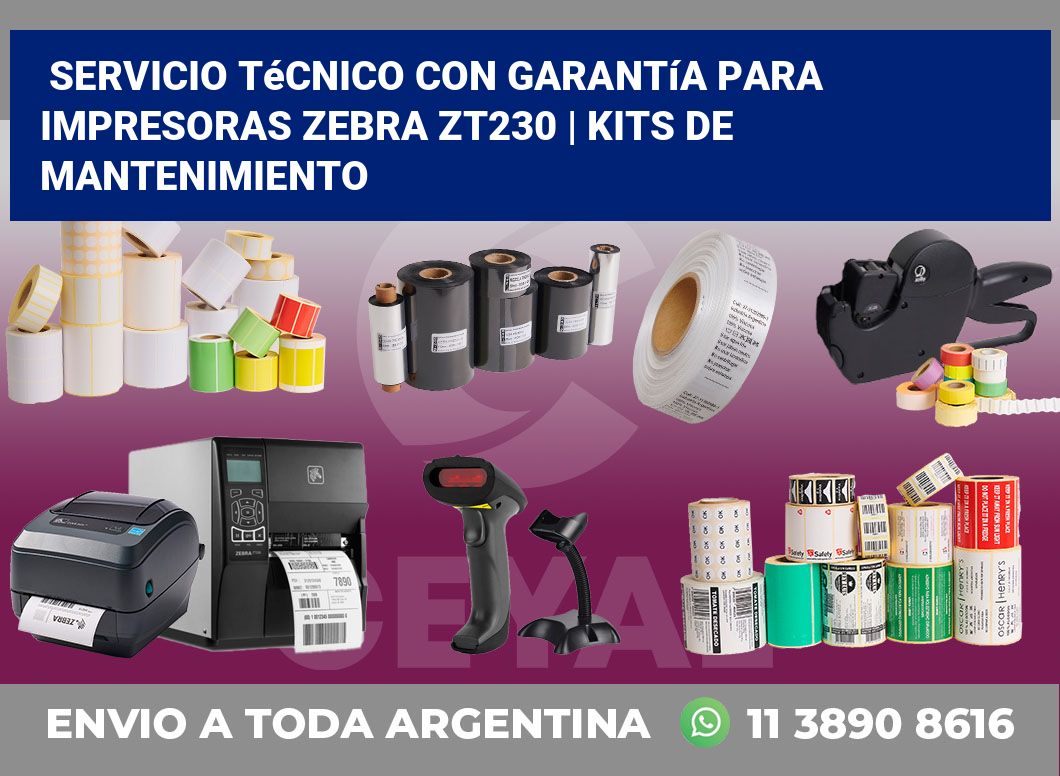 Servicio técnico con garantía para impresoras Zebra ZT230 | Kits de mantenimiento