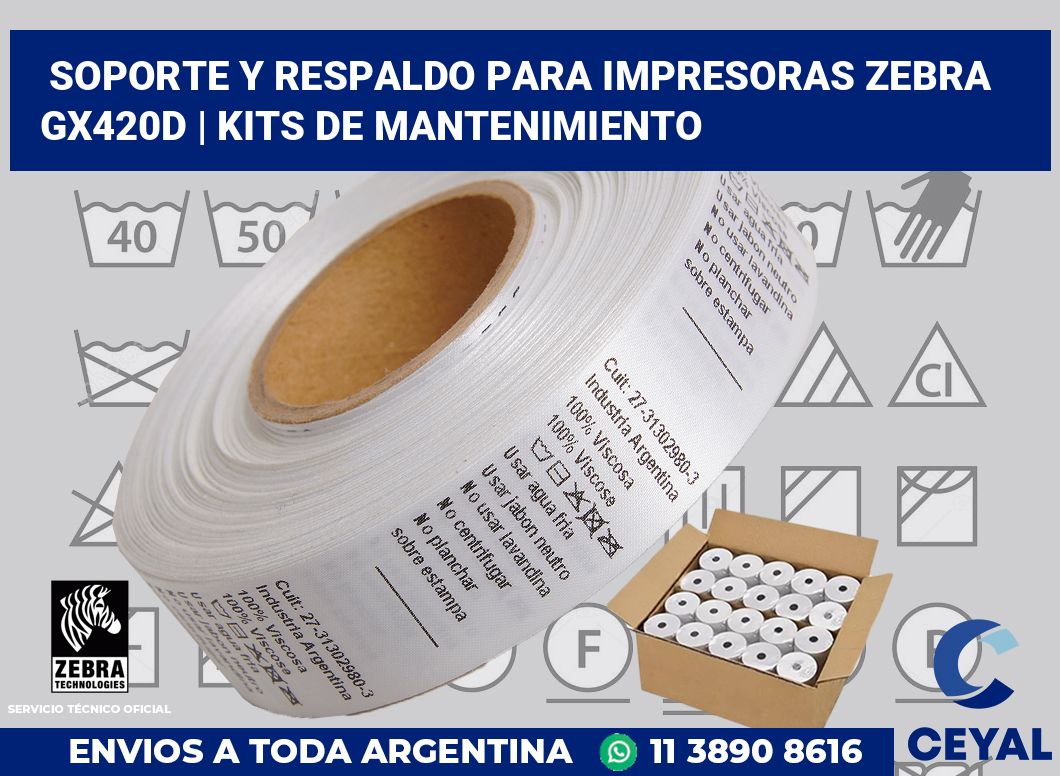 Soporte y respaldo para impresoras Zebra GX420d | Kits de mantenimiento