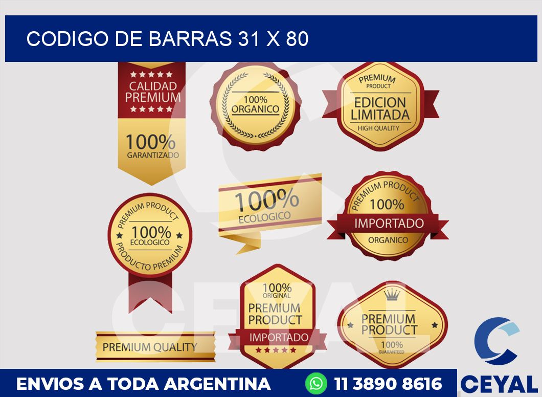 codigo de barras 31 x 80