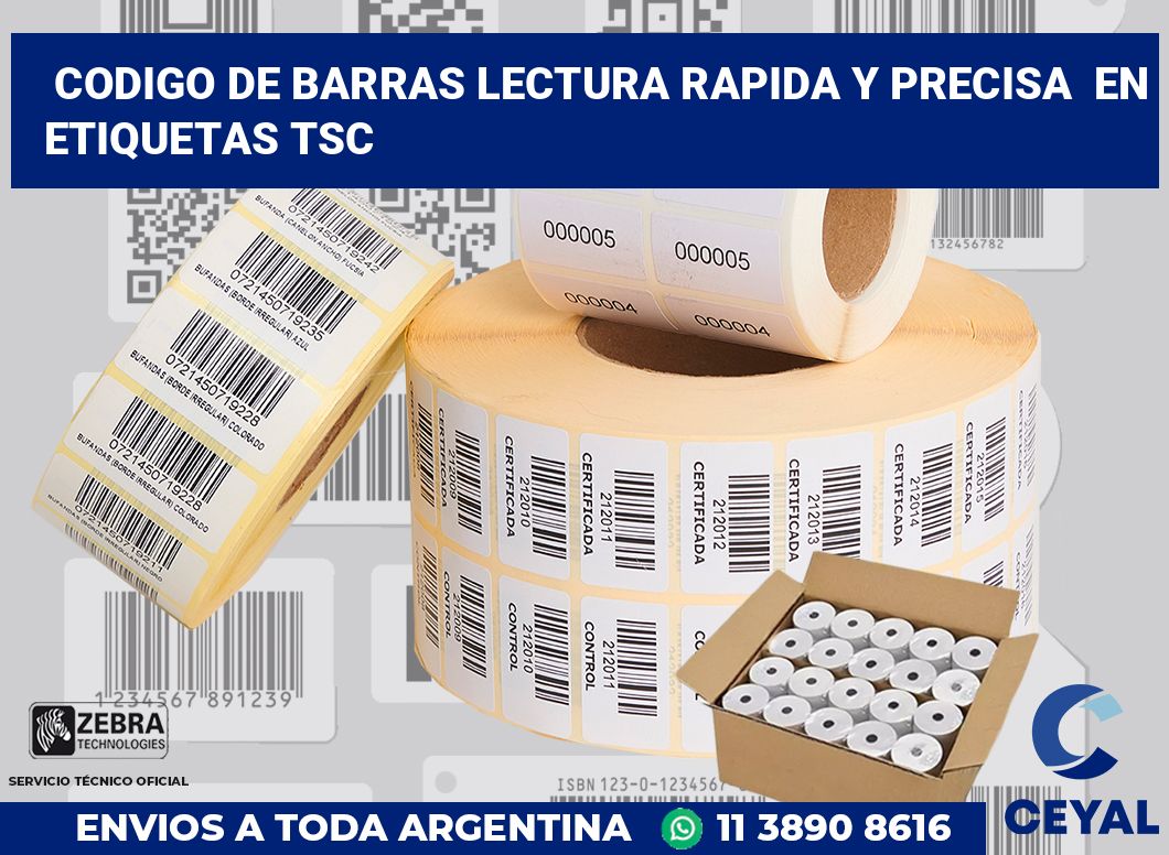 codigo de barras lectura rapida y precisa  en etiquetas tsc