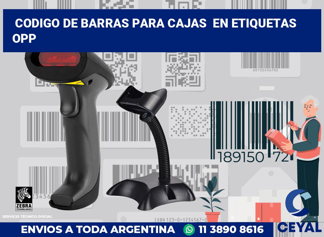 codigo de barras para cajas  en etiquetas OPP