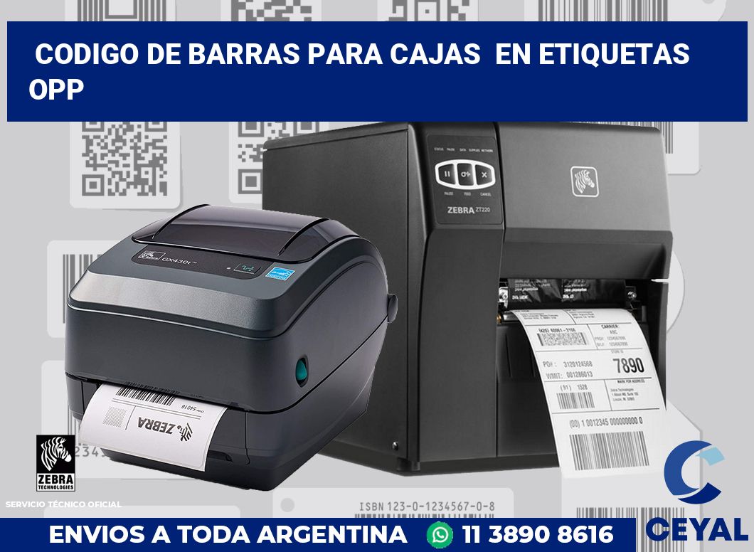 codigo de barras para cajas  en etiquetas OPP