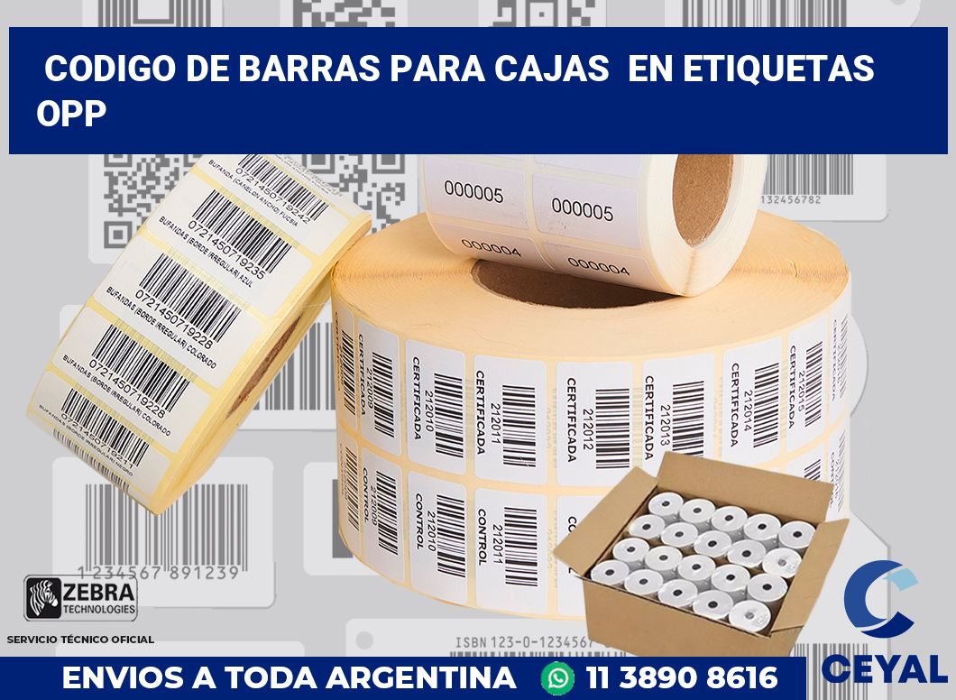 codigo de barras para cajas  en etiquetas OPP